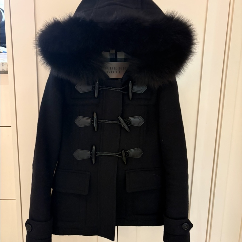 Burberry Black Fur-Trimmed Utility Jacket